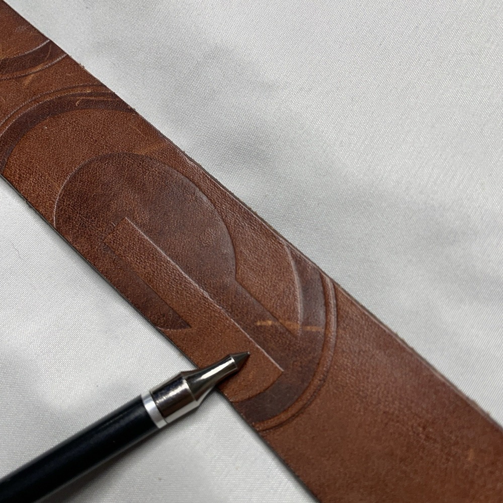 NFL Green Bay Packers Leather Belt Mens 36 Eagles Wings Brown Logo Embossed - Picture 10 of 12